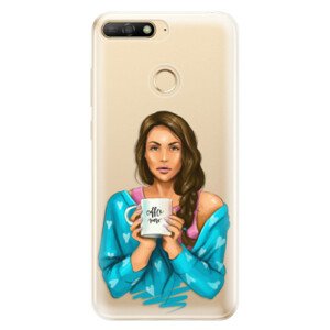 Odolné silikónové puzdro iSaprio - Coffe Now - Brunette - Huawei Y6 Prime 2018