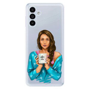 Odolné silikónové puzdro iSaprio - Coffe Now - Brunette - Samsung Galaxy A13 5G