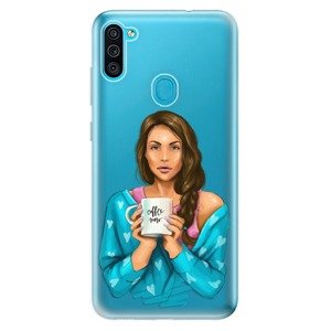 Odolné silikónové puzdro iSaprio - Coffe Now - Brunette - Samsung Galaxy M11