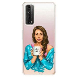 Odolné silikónové puzdro iSaprio - Coffe Now - Brunette - Huawei P Smart 2021