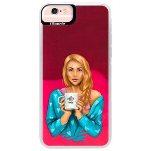 Neónové púzdro Pink iSaprio - Coffe Now - Redhead - iPhone 6 Plus/6S Plus