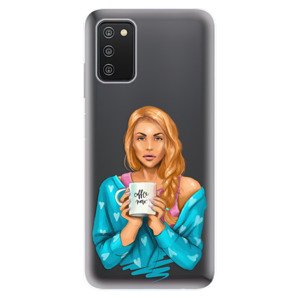 Odolné silikónové puzdro iSaprio - Coffe Now - Redhead - Samsung Galaxy A03s