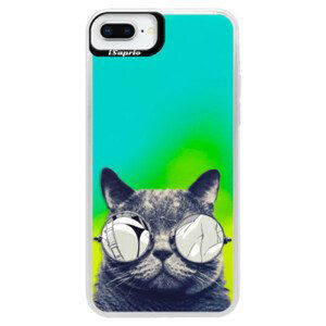 Neónové puzdro Blue iSaprio - Crazy Cat 01 - iPhone 8 Plus