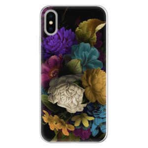 Silikónové puzdro iSaprio - Dark Flowers - iPhone X