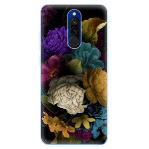 Odolné silikónové puzdro iSaprio - Dark Flowers - Xiaomi Redmi 8