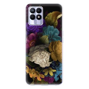 Odolné silikónové puzdro iSaprio - Dark Flowers - Realme 8i