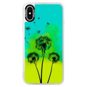 Neónové puzdro Blue iSaprio - Three Dandelions - black - iPhone XS