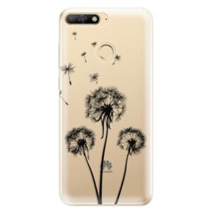 Odolné silikónové puzdro iSaprio - Three Dandelions - black - Huawei Y6 Prime 2018