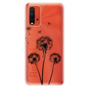 Odolné silikónové puzdro iSaprio - Three Dandelions - black - Xiaomi Redmi 9T