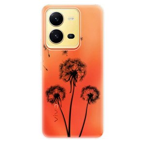 Odolné silikónové puzdro iSaprio - Three Dandelions - black - Vivo X80 Lite 5G