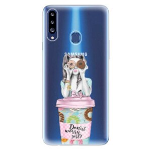 Odolné silikónové puzdro iSaprio - Donut Worry - Samsung Galaxy A20s