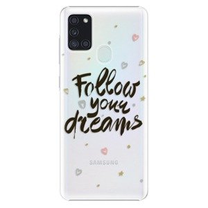 Plastové puzdro iSaprio - Follow Your Dreams - black - Samsung Galaxy A21s