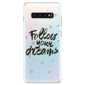 Plastové puzdro iSaprio - Follow Your Dreams - black - Samsung Galaxy S10+