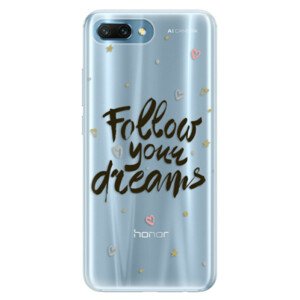 Silikónové puzdro iSaprio - Follow Your Dreams - black - Huawei Honor 10