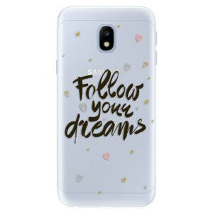 Silikónové puzdro iSaprio - Follow Your Dreams - black - Samsung Galaxy J3 2017