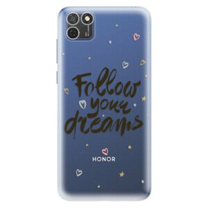 Odolné silikónové puzdro iSaprio - Follow Your Dreams - black - Honor 9S