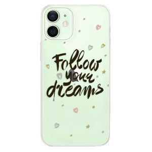 Odolné silikónové puzdro iSaprio - Follow Your Dreams - black - iPhone 12 mini
