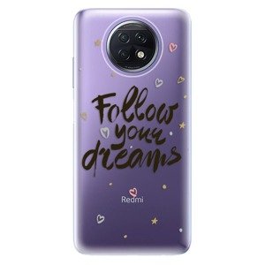 Odolné silikónové puzdro iSaprio - Follow Your Dreams - black - Xiaomi Redmi Note 9T