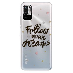 Odolné silikónové puzdro iSaprio - Follow Your Dreams - black - Xiaomi Redmi Note 10 5G