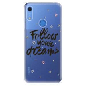 Odolné silikónové puzdro iSaprio - Follow Your Dreams - black - Huawei Y6s