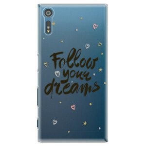 Plastové puzdro iSaprio - Follow Your Dreams - black - Sony Xperia XZ