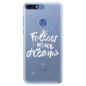 Silikónové puzdro iSaprio - Follow Your Dreams - white - Huawei Honor 7C