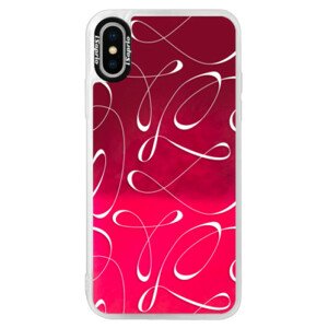 Neónové púzdro Pink iSaprio - Fancy - white - iPhone XS