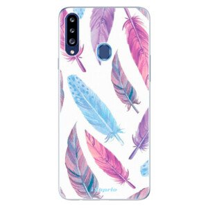 Odolné silikónové puzdro iSaprio - Feather Pattern 10 - Samsung Galaxy A20s