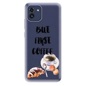 Odolné silikónové puzdro iSaprio - First Coffee - Samsung Galaxy A03