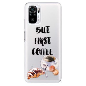 Odolné silikónové puzdro iSaprio - First Coffee - Xiaomi Redmi Note 10 / Note 10S