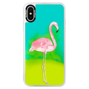 Neónové puzdro Blue iSaprio - Flamingo 01 - iPhone XS