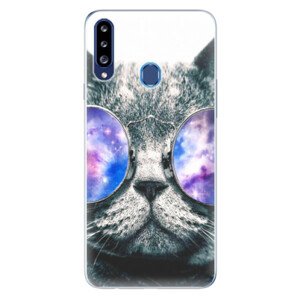 Odolné silikónové puzdro iSaprio - Galaxy Cat - Samsung Galaxy A20s