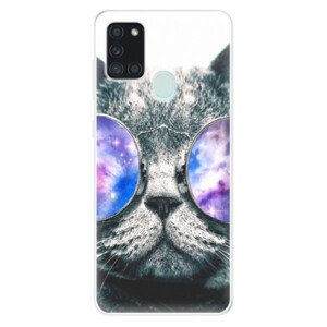 Odolné silikónové puzdro iSaprio - Galaxy Cat - Samsung Galaxy A21s