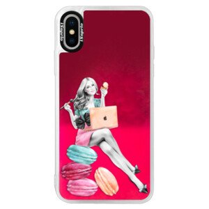 Neónové púzdro Pink iSaprio - Girl Boss - iPhone X