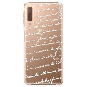 Plastové puzdro iSaprio - Handwriting 01 - white - Samsung Galaxy A7 (2018)