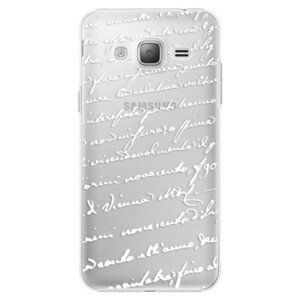 Plastové puzdro iSaprio - Handwriting 01 - white - Samsung Galaxy J3