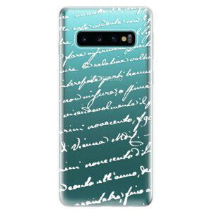 Odolné silikonové pouzdro iSaprio - Handwriting 01 - white - Samsung Galaxy S10