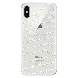 Silikónové puzdro iSaprio - Handwriting 01 - white - iPhone X