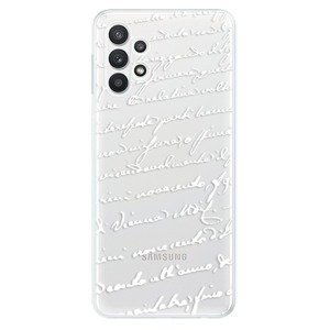 Odolné silikónové puzdro iSaprio - Handwriting 01 - white - Samsung Galaxy A32