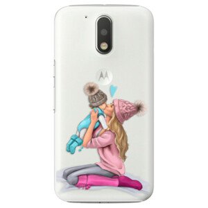 Plastové puzdro iSaprio - Kissing Mom - Blond and Boy - Lenovo Moto G4 / G4 Plus