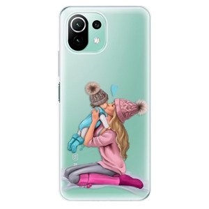 Odolné silikónové puzdro iSaprio - Kissing Mom - Blond and Boy - Xiaomi Mi 11 Lite