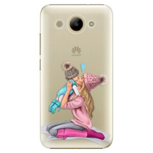 Plastové puzdro iSaprio - Kissing Mom - Blond and Boy - Huawei Y3 2017