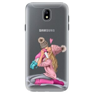 Plastové puzdro iSaprio - Kissing Mom - Blond and Girl - Samsung Galaxy J7 2017