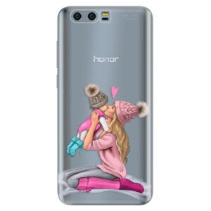 Silikónové puzdro iSaprio - Kissing Mom - Blond and Girl - Huawei Honor 9