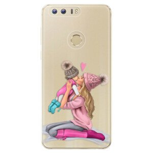 Odolné silikónové puzdro iSaprio - Kissing Mom - Blond and Girl - Huawei Honor 8