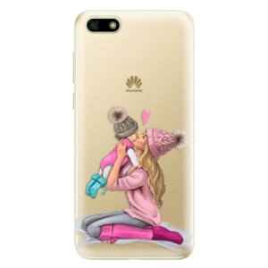 Odolné silikónové puzdro iSaprio - Kissing Mom - Blond and Girl - Huawei Y5 2018