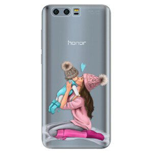 Silikónové puzdro iSaprio - Kissing Mom - Brunette and Boy - Huawei Honor 9