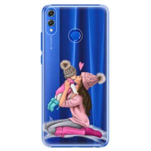 Plastové puzdro iSaprio - Kissing Mom - Brunette and Girl - Huawei Honor 8X