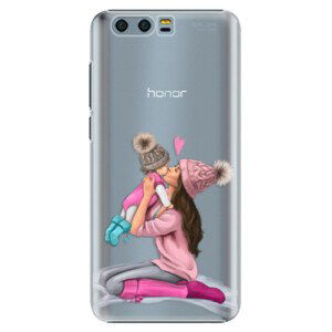 Plastové puzdro iSaprio - Kissing Mom - Brunette and Girl - Huawei Honor 9