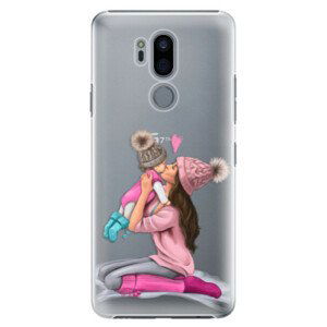 Plastové puzdro iSaprio - Kissing Mom - Brunette and Girl - LG G7